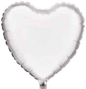 18" WHITE HEART FOIL BALLOON
