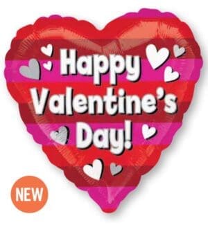 18" HVD Striped Valentine