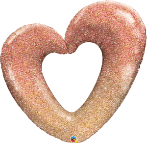 42" Rose Gold Glitter Heart