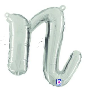 Silver Script Letter N