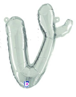 Silver Script Letter V