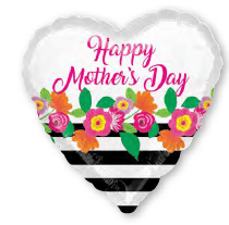 18" Mother's Day Flowery Stripes