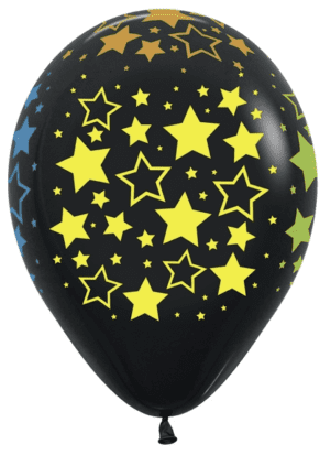 11" Neon Bold Stars on Black
