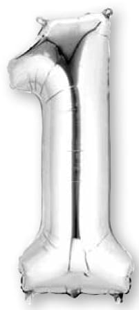 16" Number 1 Silver