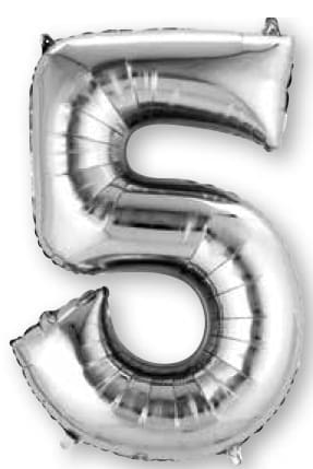 16" Silver Number 5