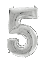 60" Number 5 Silver