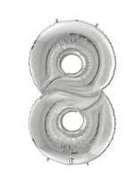 60" Number 8 Silver
