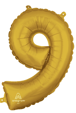 34" Gold Number 9