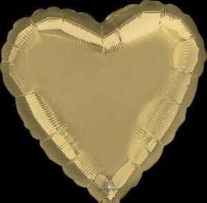 18" White Gold Heart