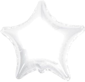 18" WHITE STAR FOIL BALLOON