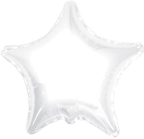 18" WHITE STAR FOIL BALLOON