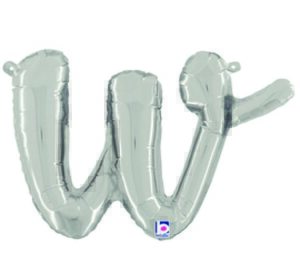 Silver Script Letter W
