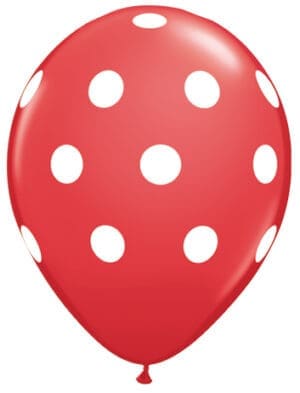 11" Red Polka Dot Printed Latex
