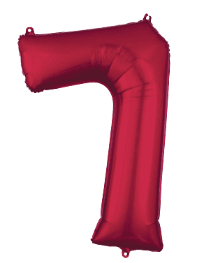 34" Red Number 7