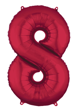 34" Red Number 8