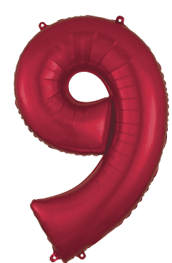 34" Red Number 9