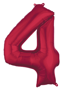 34" Red Number 4