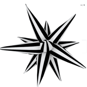 Black & White Striped Starburst