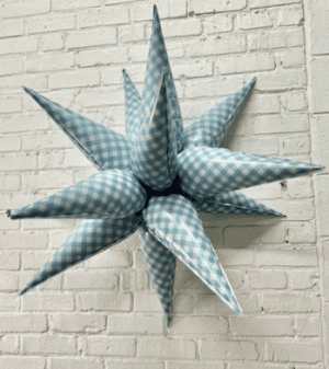 40" Blue Gingham Starburst