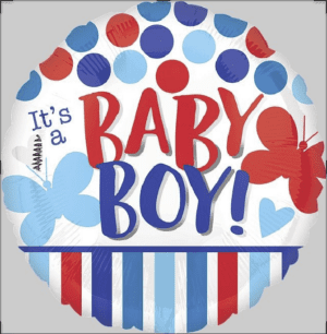 18" It's a Boy Red & Blue