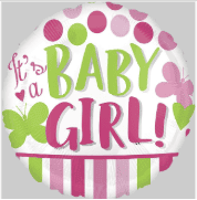 18" It's a Girl Pink & Green