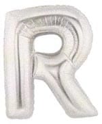 40" LETTER R SILVER FOIL BALLOON