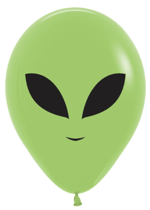 11" Key Lime Green Alien Print