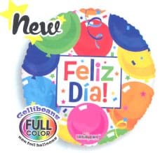 18" FELIZ DIA COLORFUL BALLOONS