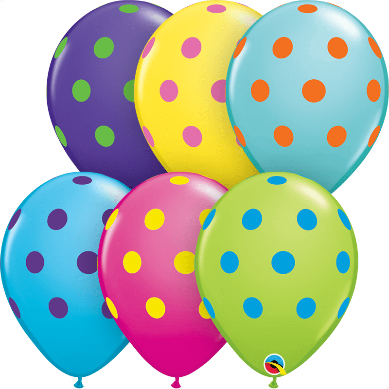 11" Big Polka Dots Colorful Assorted