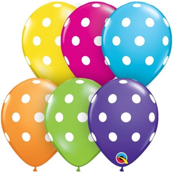 11" Big Polka Dots Tropical Assorted