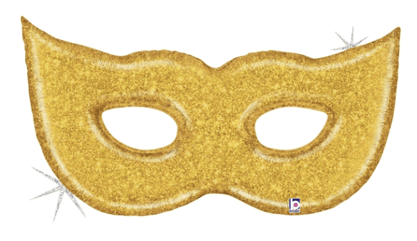 51" Gold Glitter Mask