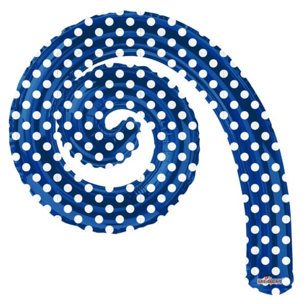 Kurly Spiral Blue Dots