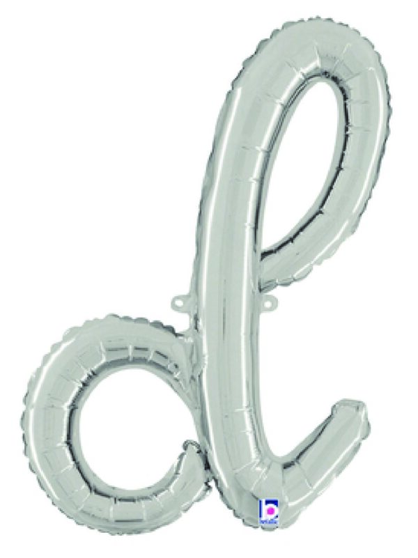 Silver Script Letter D