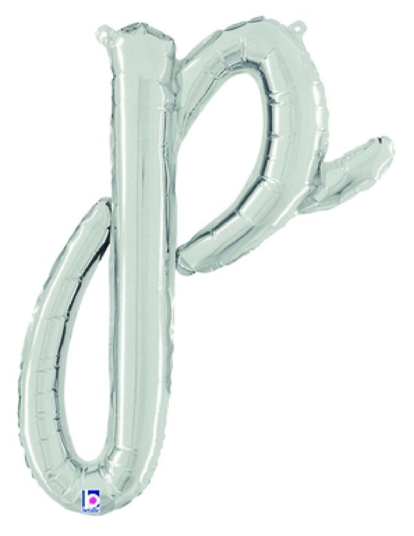 Silver Script Letter P