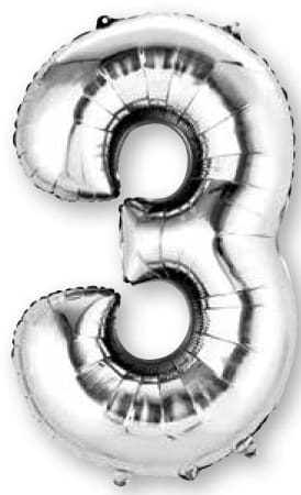 Foil 16" Silver Numbers