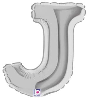 40" LETTER J SILVER FOIL BALLOON