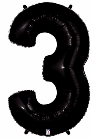 34" NUMBER 3 BLACK