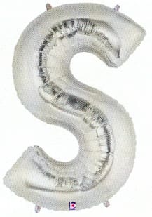 40" LETTER S SILVER FOIL BALLOON