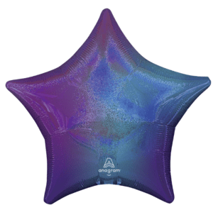 19" Holographic Blue Aura Stardust Ombre Star