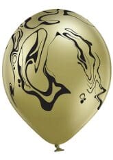 11" Glossy Gold with Black Marble