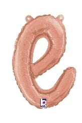 Rose Gold Script Letter E