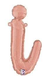 Rose Gold Script Letter I