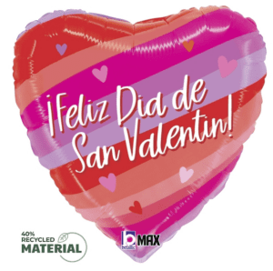 18" San Valentin Rayas De Color